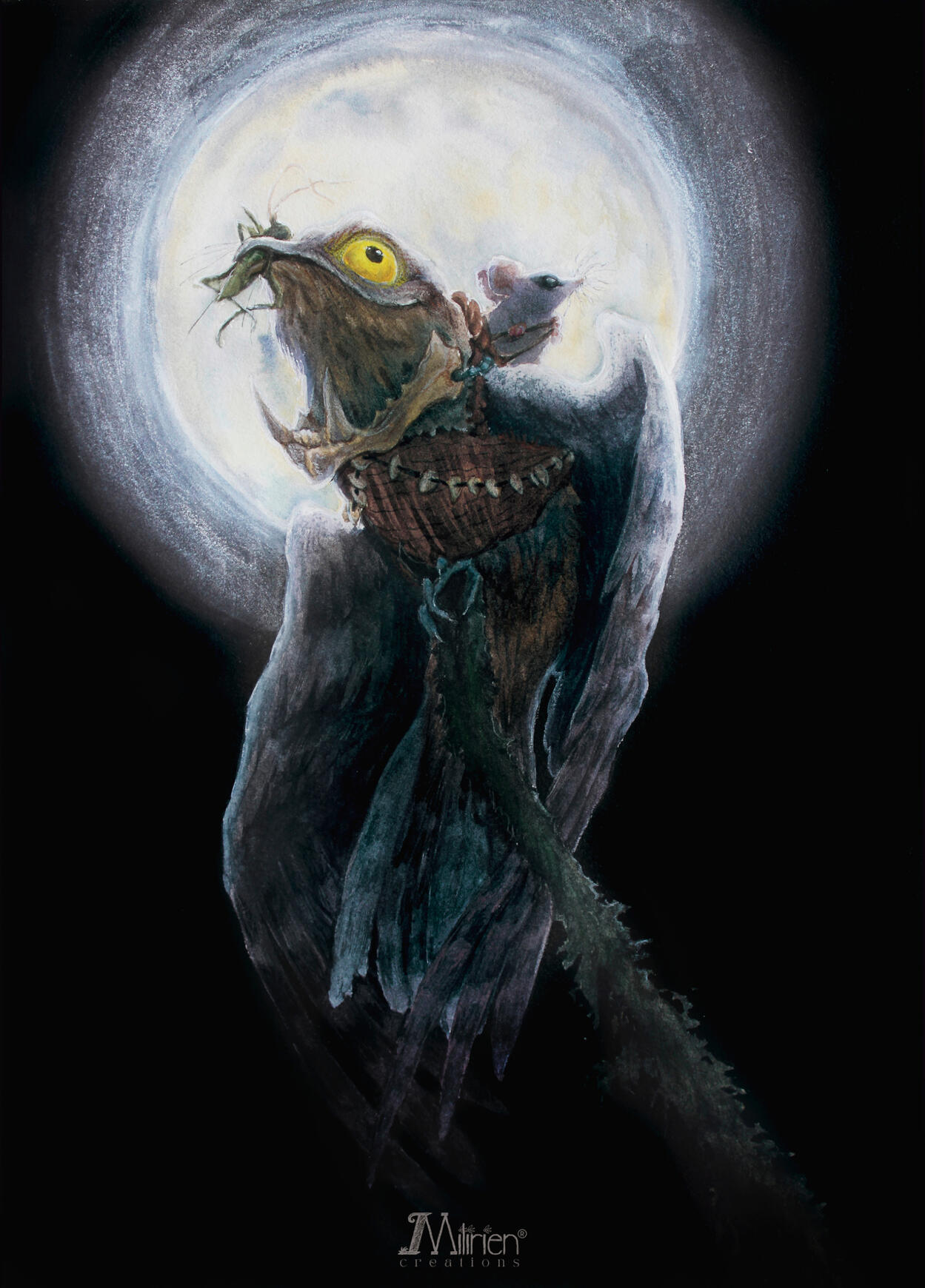 Urutau (Nyctibius griseus) e Cuíca-graciosa (Gracilinanus agilis)