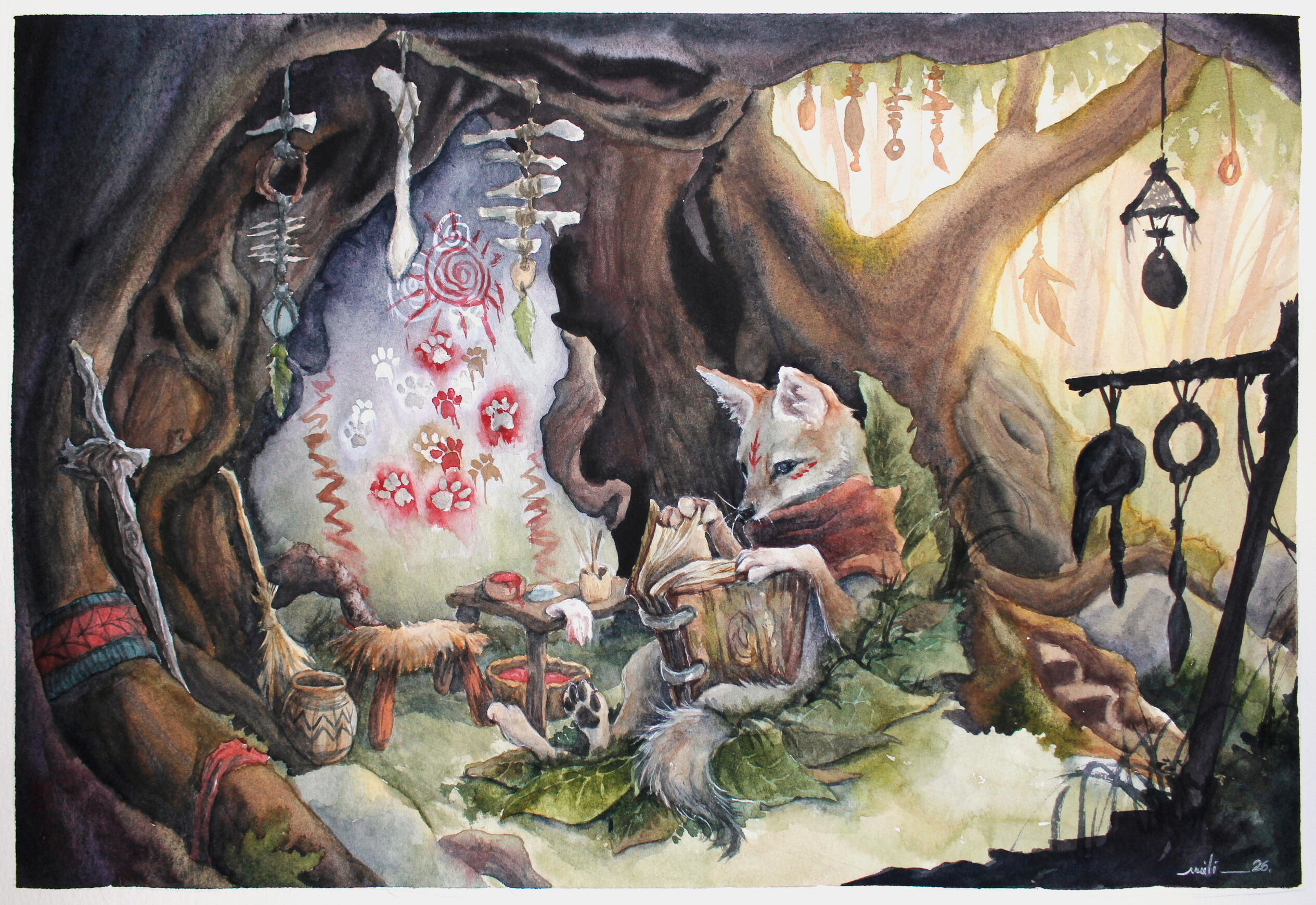 Raposa-do-campo (Lycalopex vetulus) leitora e artista